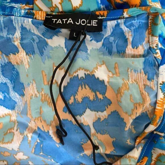 Tata Jolie Boho Blue Orange Printed Romper L - Picture 8 of 9
